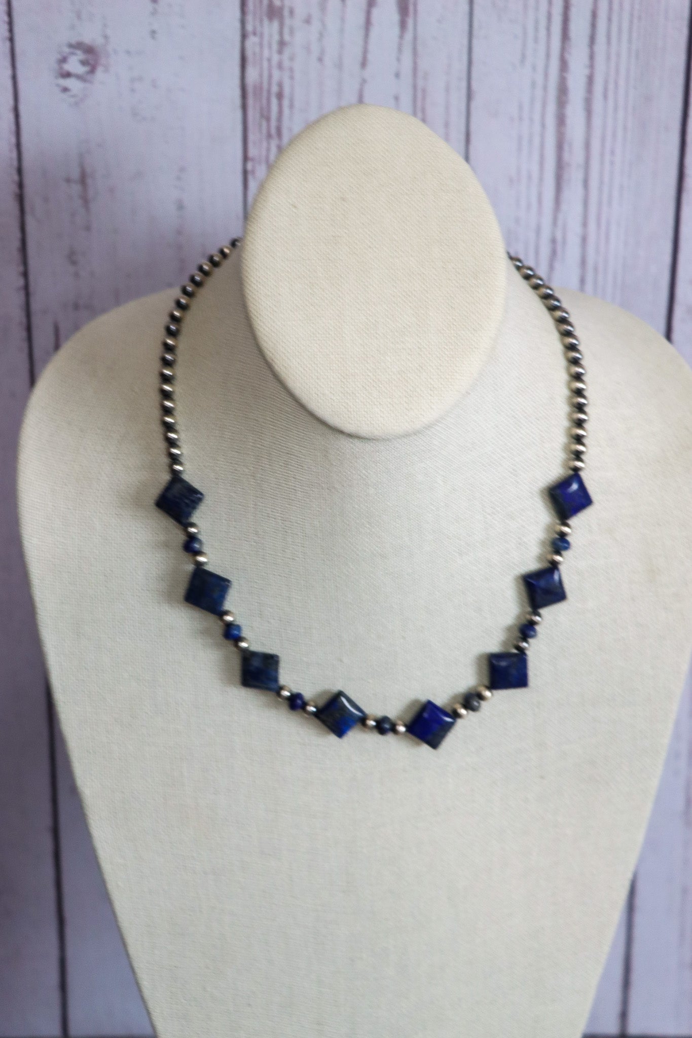 18" Blue Lapis Diamonds