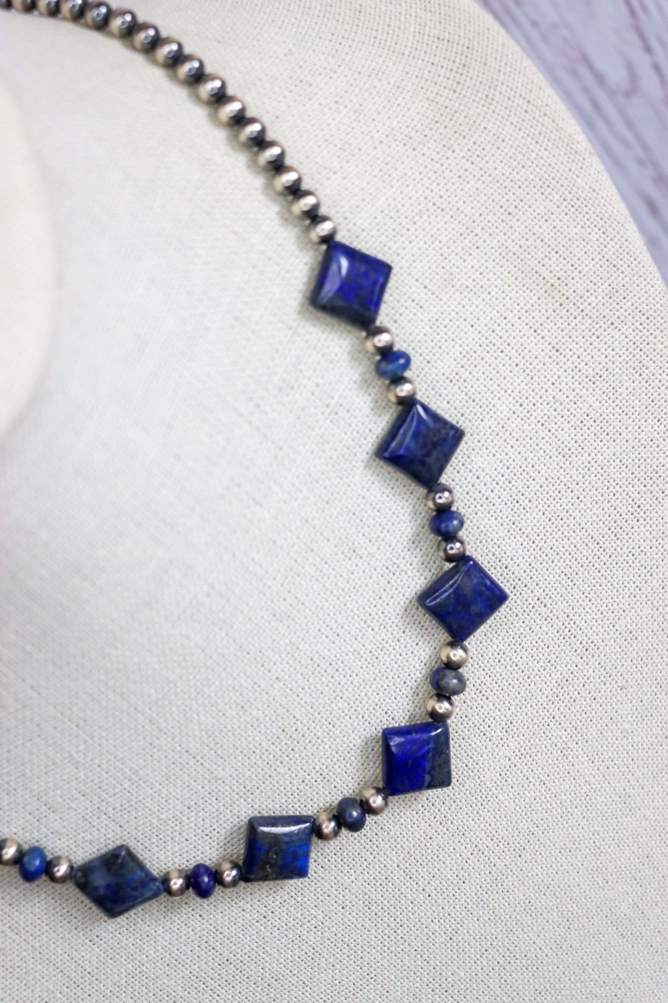 18" Blue Lapis Diamonds