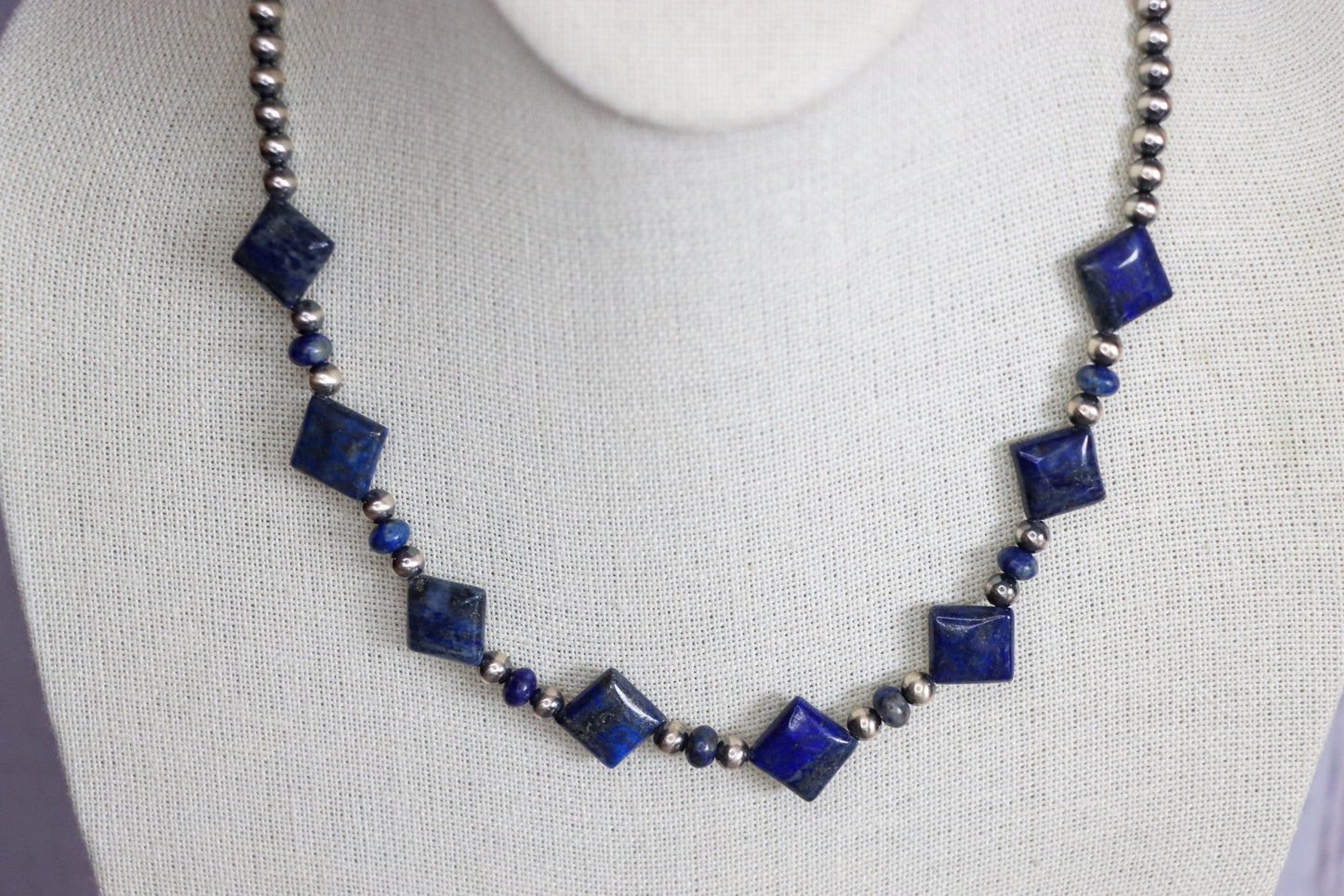 18" Blue Lapis Diamonds