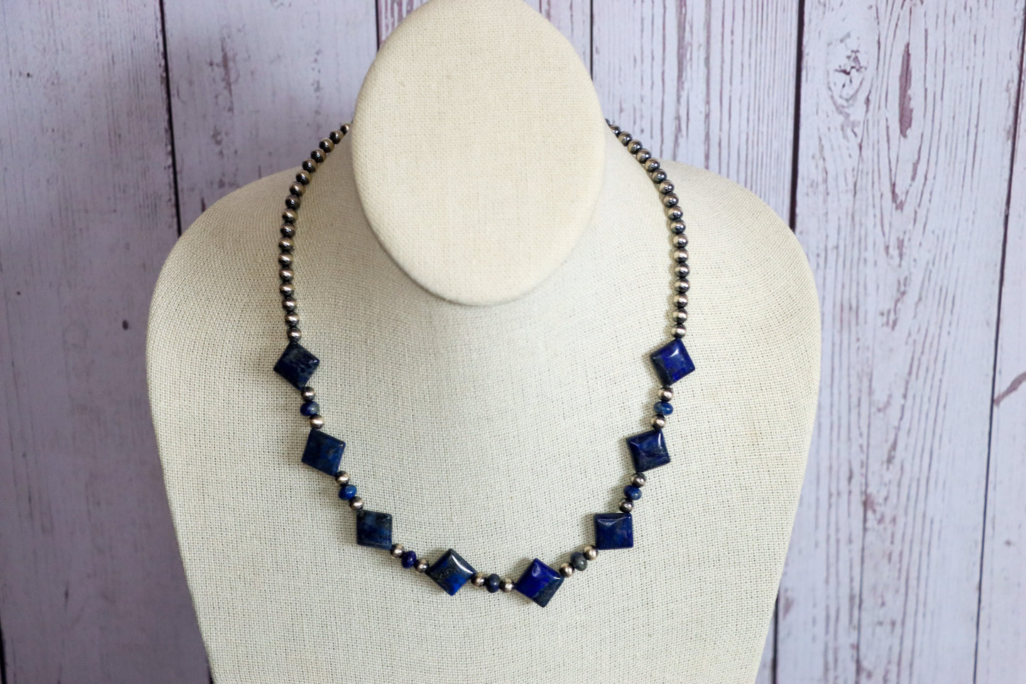 18" Blue Lapis Diamonds