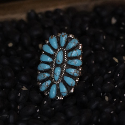 Turquoise Cluster Ring Sz. 9