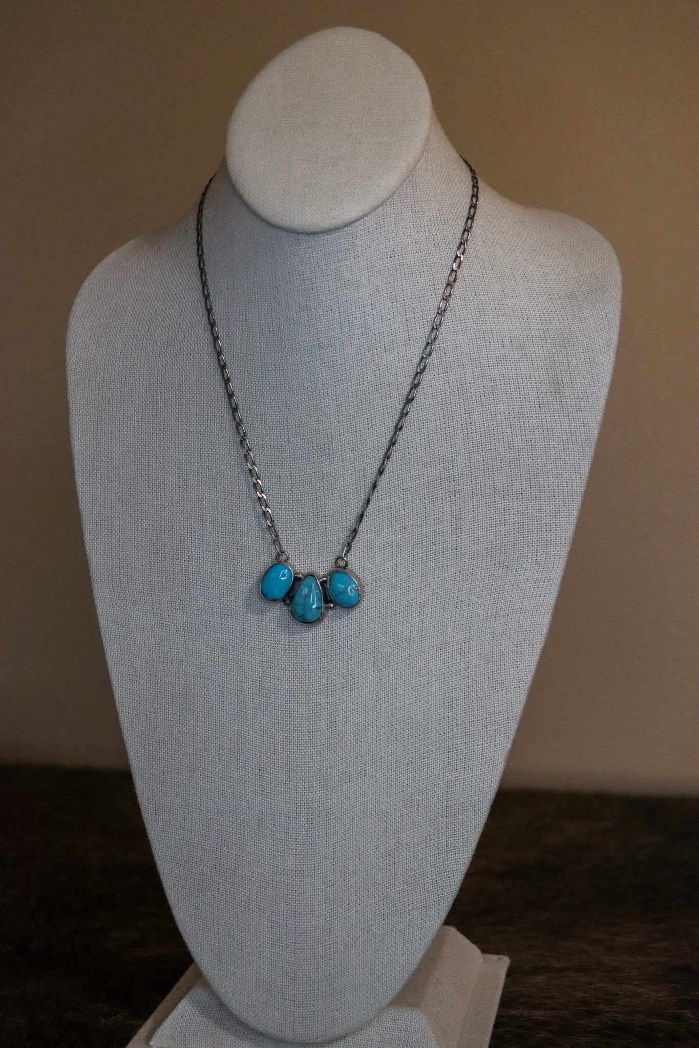 3 Stone Turquoise Necklace