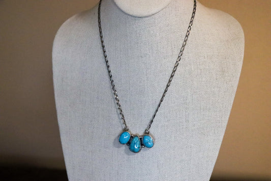 3 Stone Turquoise Necklace